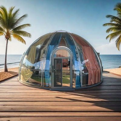 comprare PC Struttura in acciaio bolla geodetica tenda a cupola mobile casa verde all'aperto glamping ecologico online manufacture