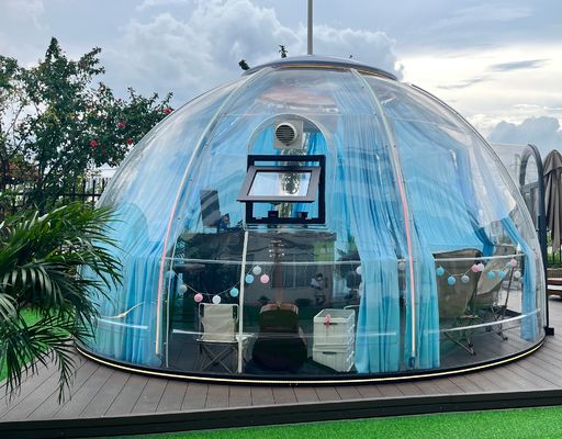 comprare Alta resistenza lussuosa impermeabile in policarbonato tenda cupola Eco con bagno PC Bubble House online manufacture