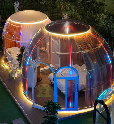 comprare Moderno Design Full House Prefabbricato all'aperto Policarbonato Chiaro Geodesica Tenda Cupola Bubble Hotel Parco Dining-Green PC Case Glamping online manufacture
