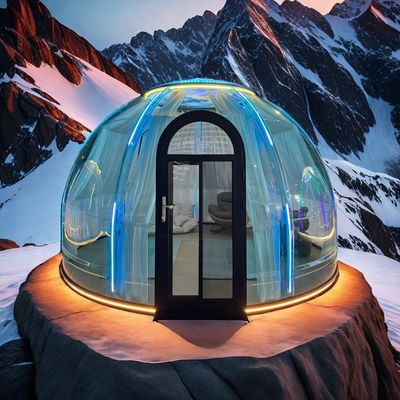 comprare Vendita calda Nuovo arrivo PC Hotel Tenda a cupola in policarbonato Modulare Prefabbricata Casa a cupola per resort online manufacture