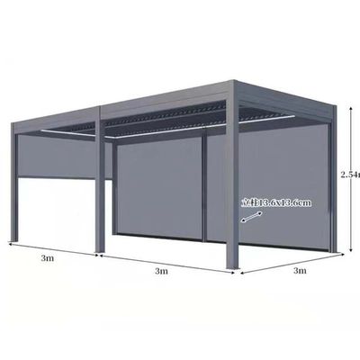 comprare Leggio di alluminio Lucerna elettrica Pavilion girante per tende a rotazione a prova di vento Ombra sole nel cortile esterno della villa online manufacture