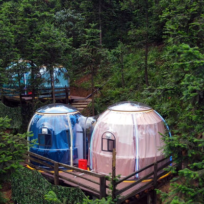 Nuovo design Hotel Tenda a cupola in policarbonato Modulare Prefabbricato PC Bubble Casa a doppia cupola per Resort