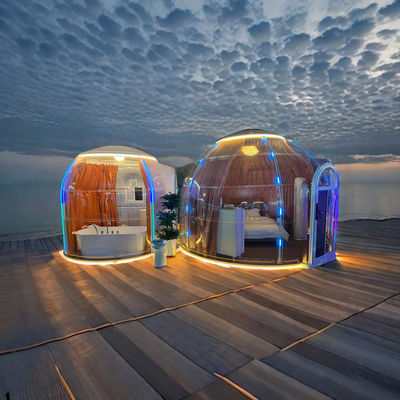 18.2m2 Gazebo Dining di lusso in acciaio Tenda a bolla Portabile Sala solare prefabbricata
