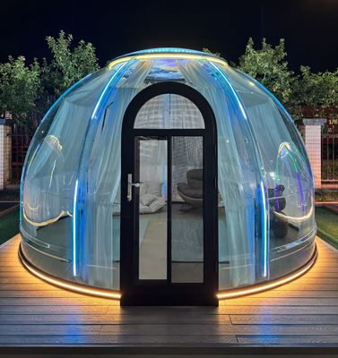 Lounge gonfiabile all'aperto in acciaio e materiale PC per campeggi Hotel Villa o Star Dome Room-Green House