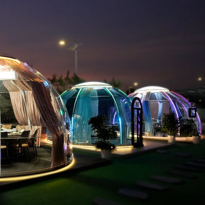 Buona Qualità Outdoor Hotel Resort Pc Leisure Round Glamping Sunscreen Double Dome House Tent