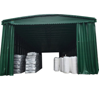 Tenda elettrica di grande magazzino logistico con tetto regolabile a spinta-tirata e tolte a cambio retrattile in acciaio di tipo metallico