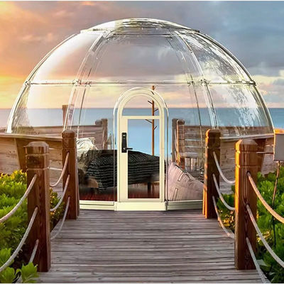 Hotel Campeggio Trasparente Cupola Prefabbricata per Casa Bubble House Esterno Yurt Con Illuminazione LED