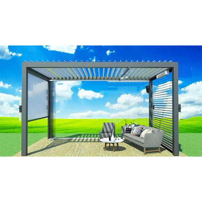 Padiglione esterno Patio Flipped Louver Padiglione all'aria aperta con ombra elettrica in lega di alluminio Padiglione Villa Padiglione di protezione solare