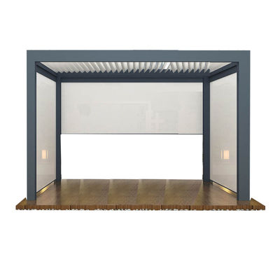 Modern Courtyard Intelligent Electric Louver Pavilion Villa all'aperto Sala solare Automatica Flipping Gazebo cinese